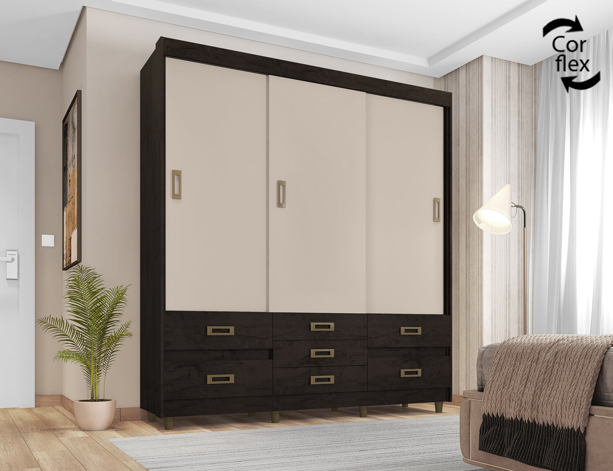 Guarda-roupa E37020 Araplac - detalhe