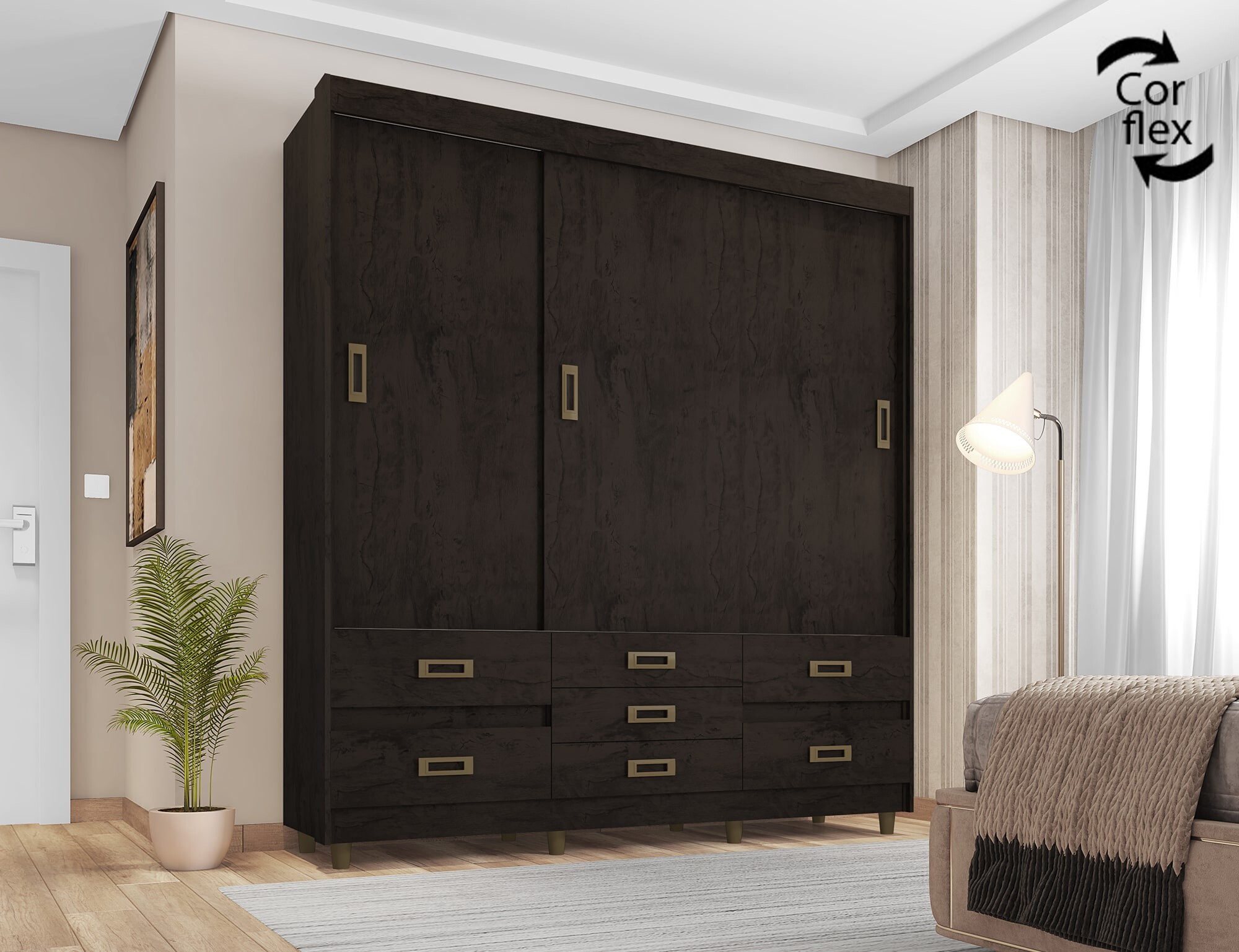 Guarda-roupa E37020 Araplac - detalhe