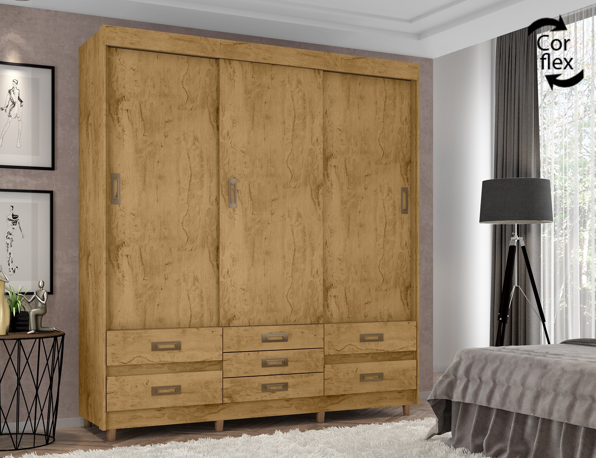 Guarda-roupa E37020 Araplac - detalhe